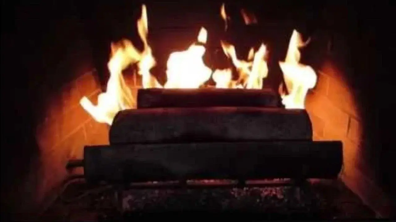 Yule Log with Christmas Music and Loud Family Fighting